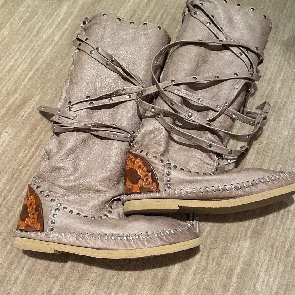 LEATHER  Slouch women’s boots - Picture 8 of 10